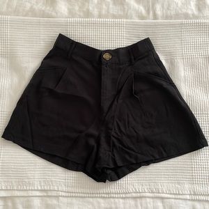 Zara Black Linen Shorts